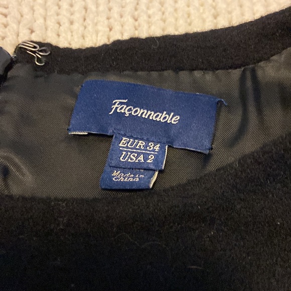 Faconnable black wool sleeveless dress size 2 - Picture 2 of 6